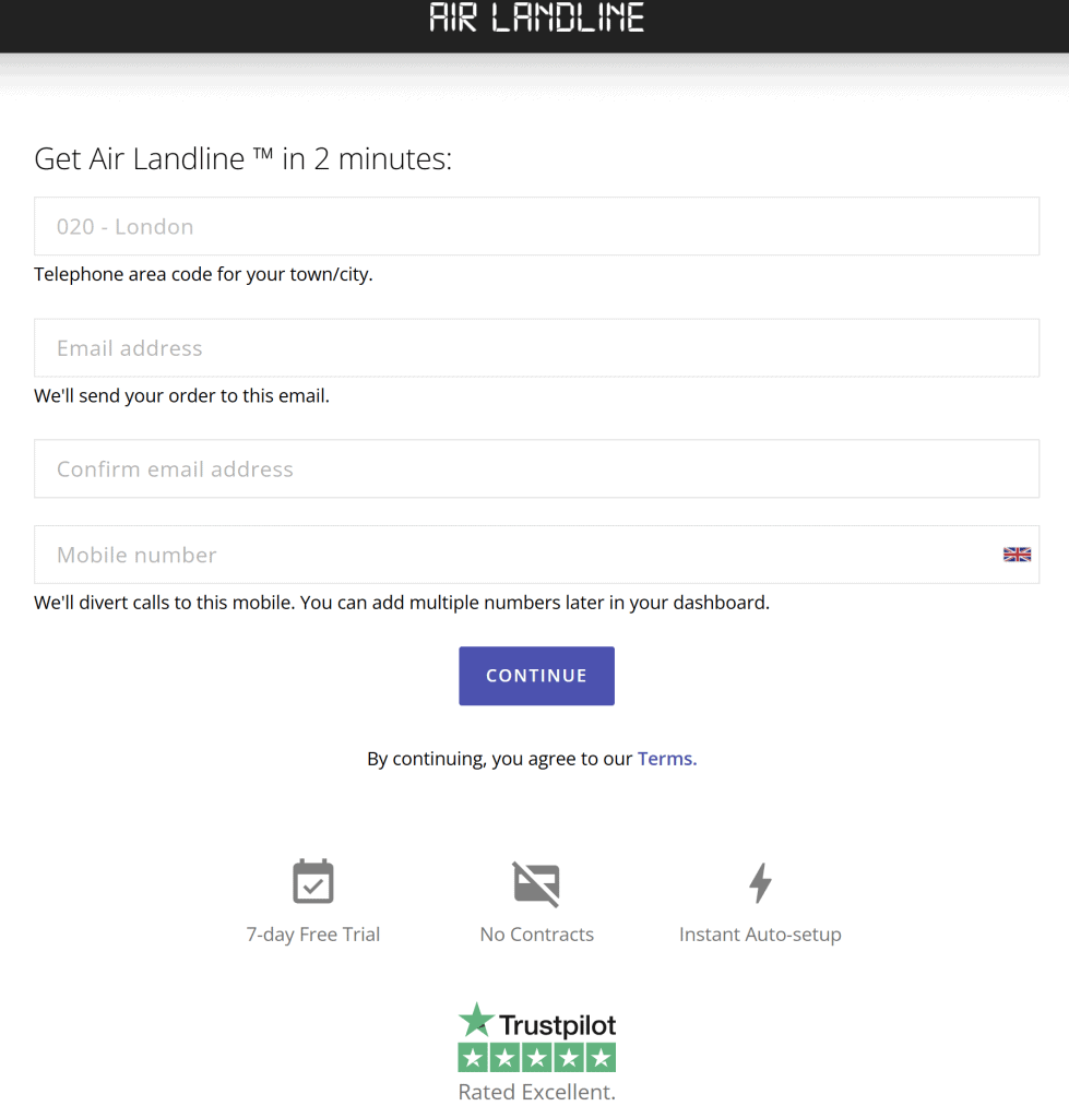 select your local area code