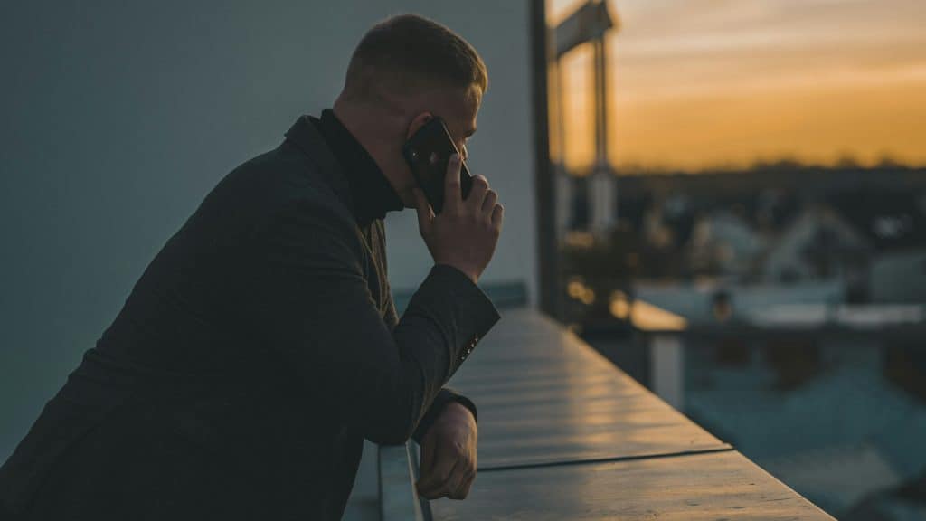 businessman using a separate number for business calls